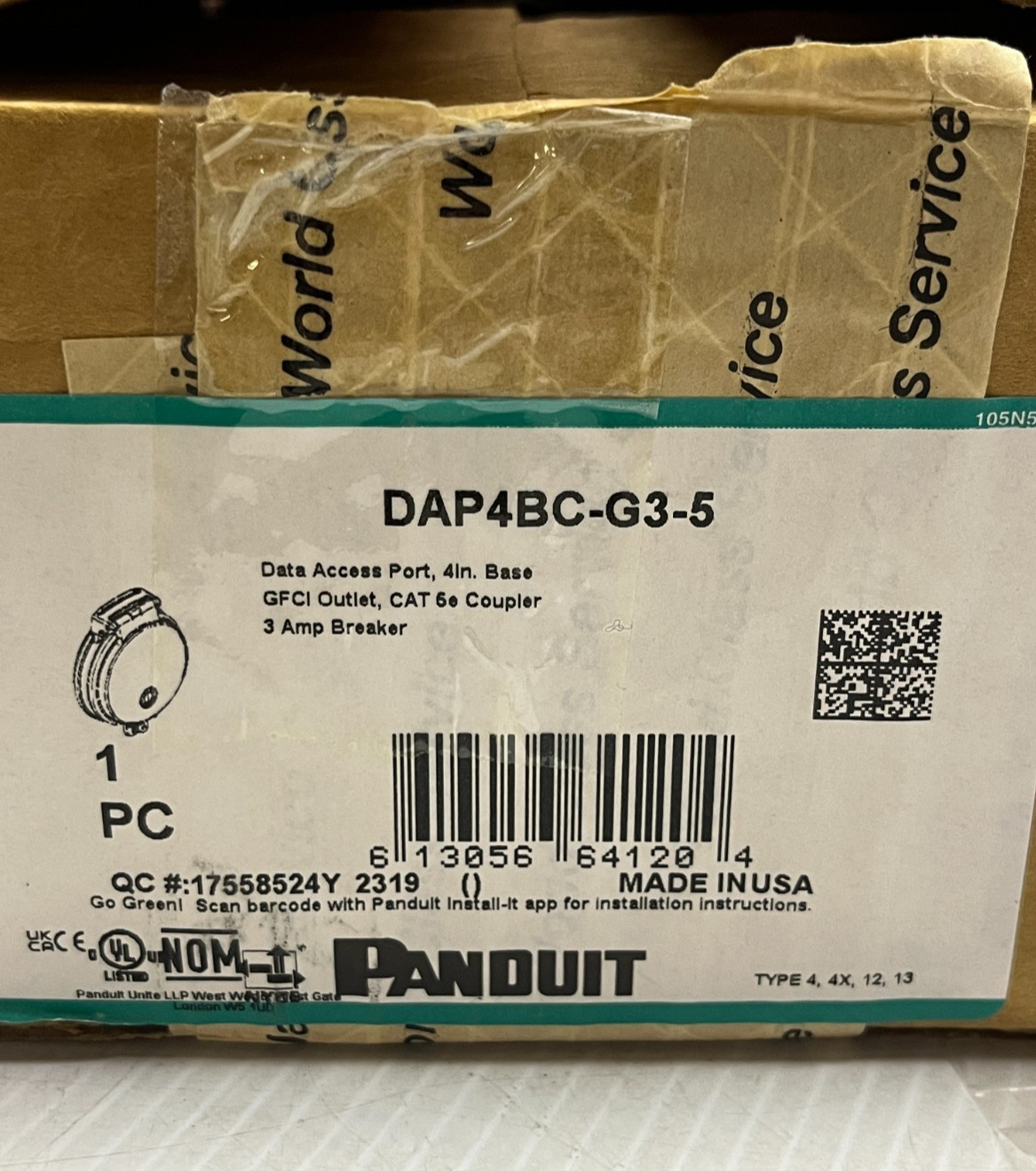 New Panduit DAP4BC-G3-5 Data Access Port 4″ Base 298-20514-ND