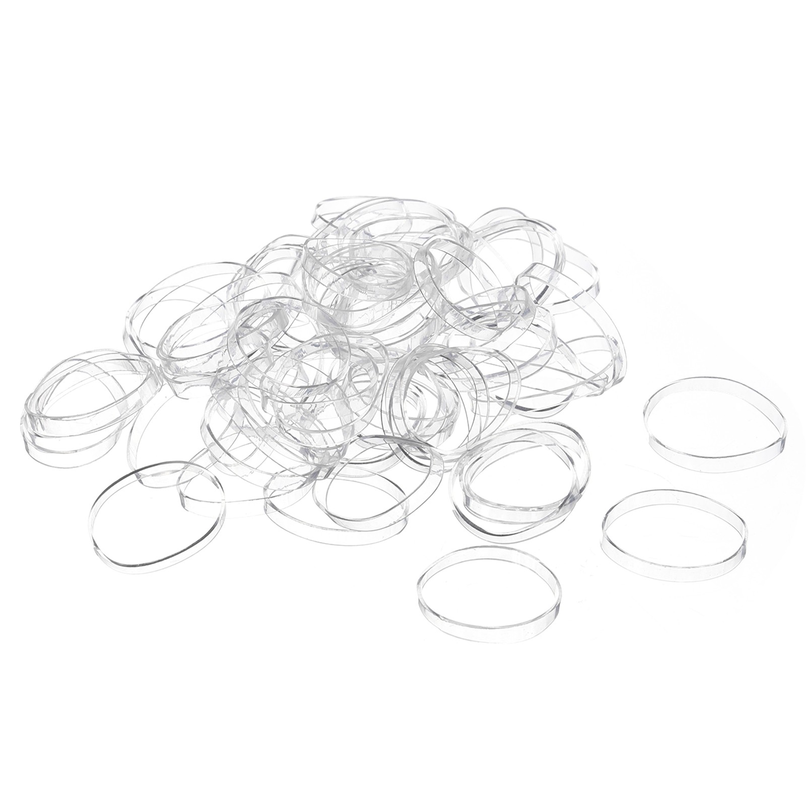 1000Pcs Rubber Band Stretchable Elastic Band Clear 16mm x 2mm Hair Rubber Bands