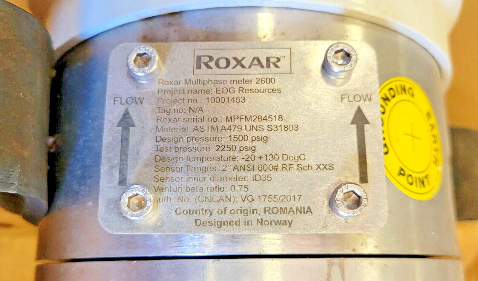 ⚡EMERSON ROXAR 2600 MULTI-PHASE FLOW METER PESSCO IS OFFERING 1 G102023-1-5 🗽