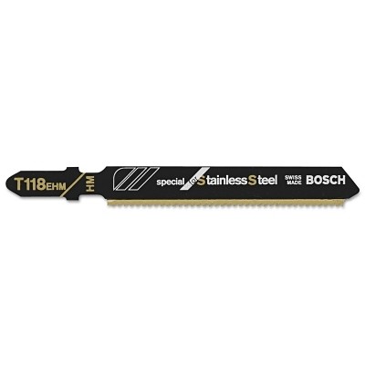 Bosch T118EHM3 3-1/4″ Carbide-Tipped T-Shank Jigsaw Blades Stainless Steel