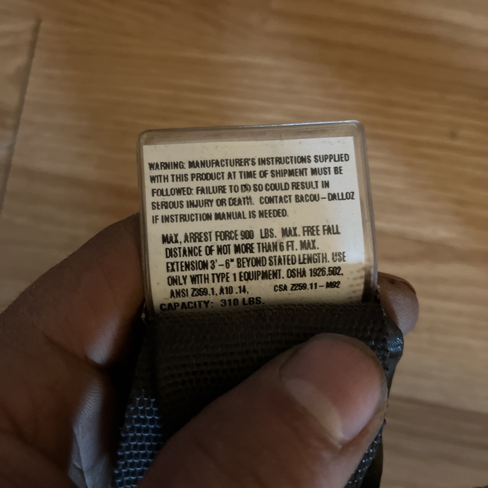 Miller 913B/ 6FTGN Back Biter Lanyard 310 Lb Capacity w/ SOFSTOP 48861LIN