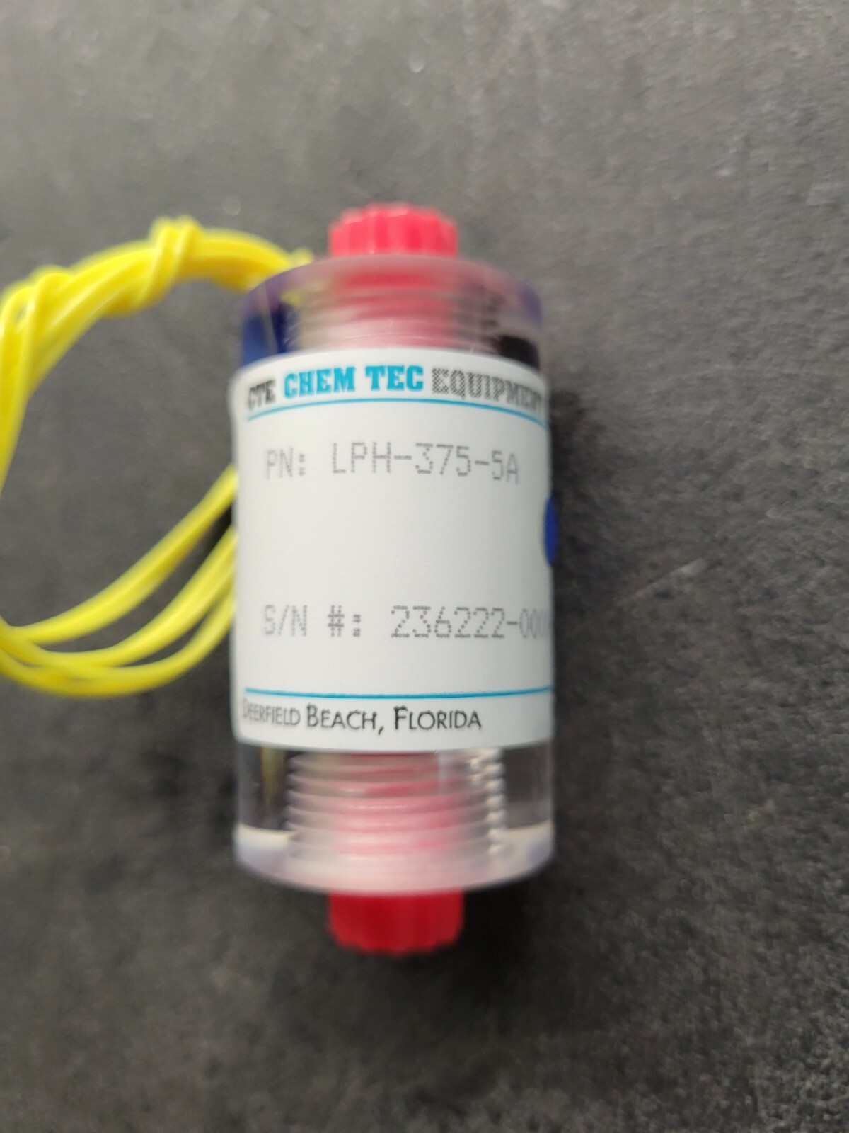 CTE Chem-Tec Equipment LPH-375-5A Flow Meter.