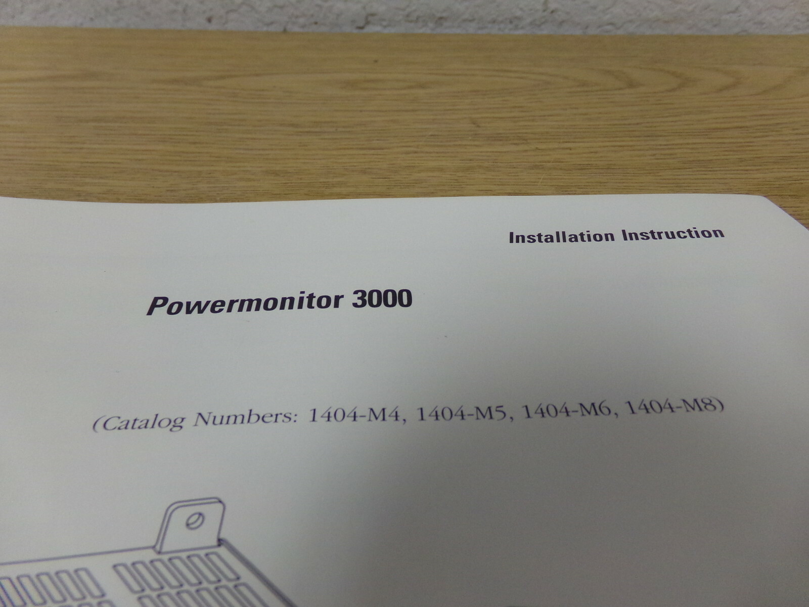 NEW Allen Bradley PowerMonitor 3000 1404-M4-M8 Installation Instructions