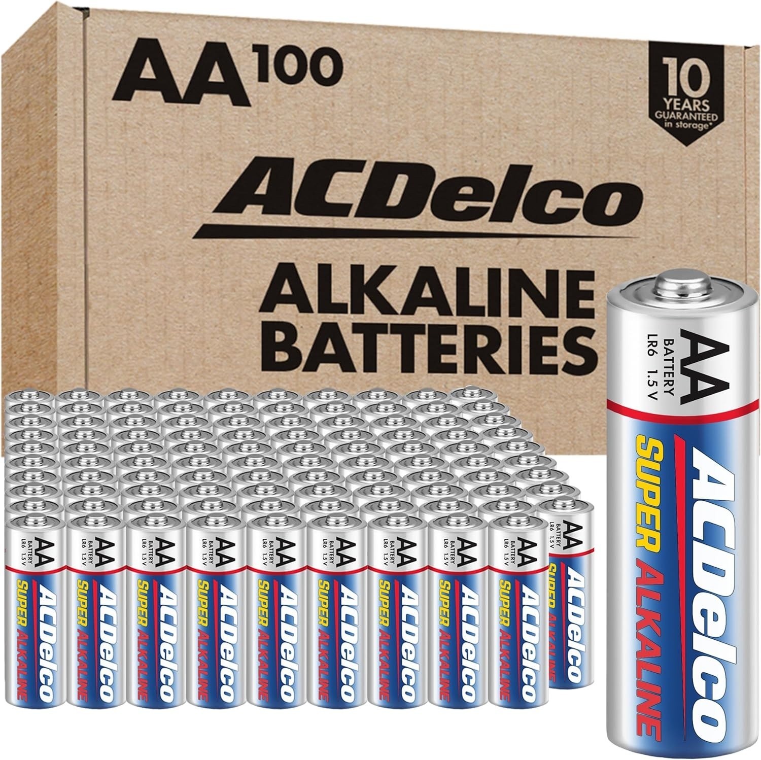 100 Count AA Batteries, Maximum Power Super Alkaline Battery, Long Lasting Power