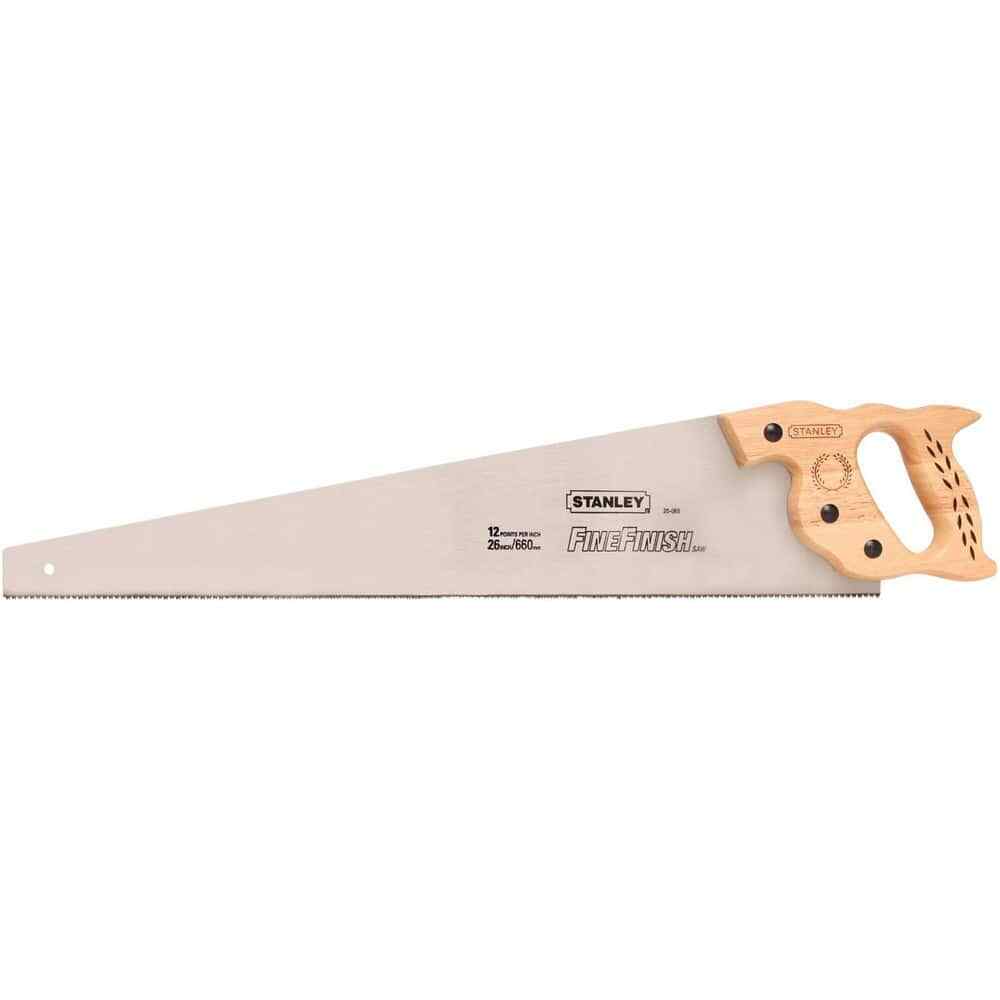 Stanley 26″ Hand Saw, 11 TPI Steel Blade, Wood Handle (item 20-065)
