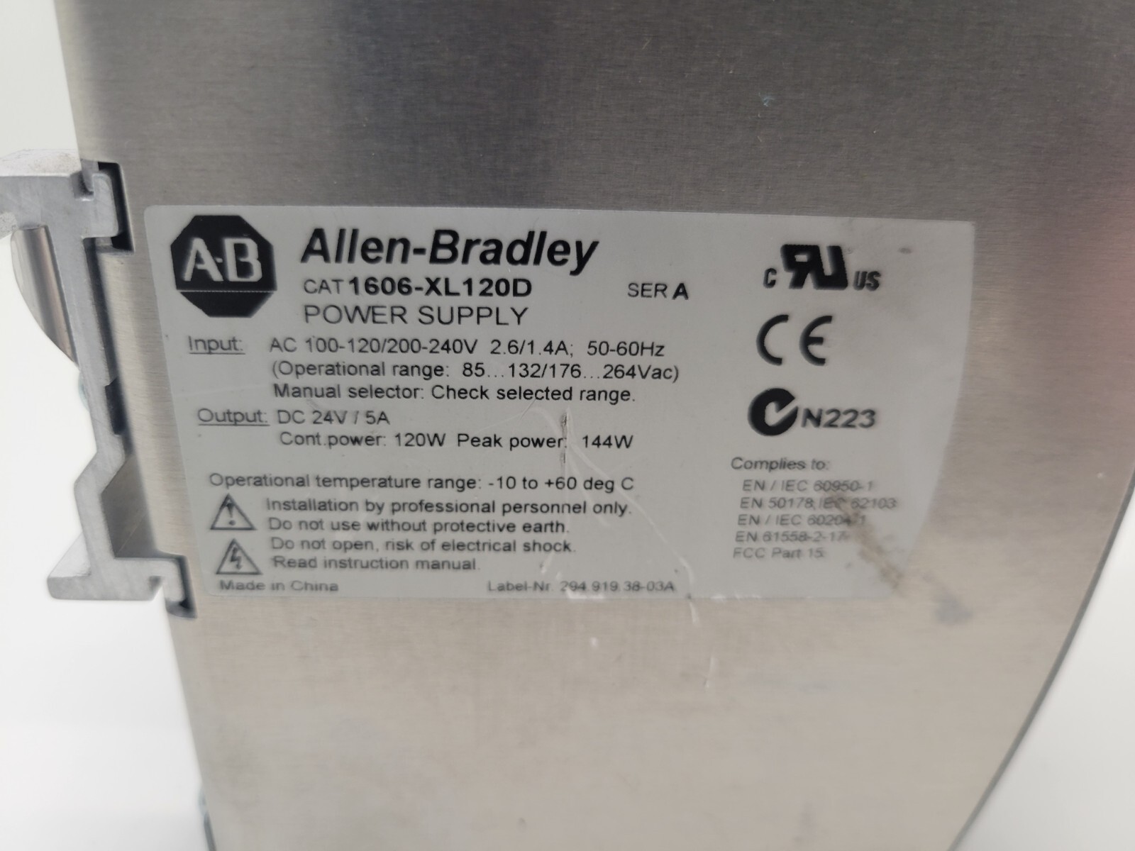 GOOD USED! ALLEN-BRADLEY 100-120/200-240V POWER SUPPLY 1606-XL120D
