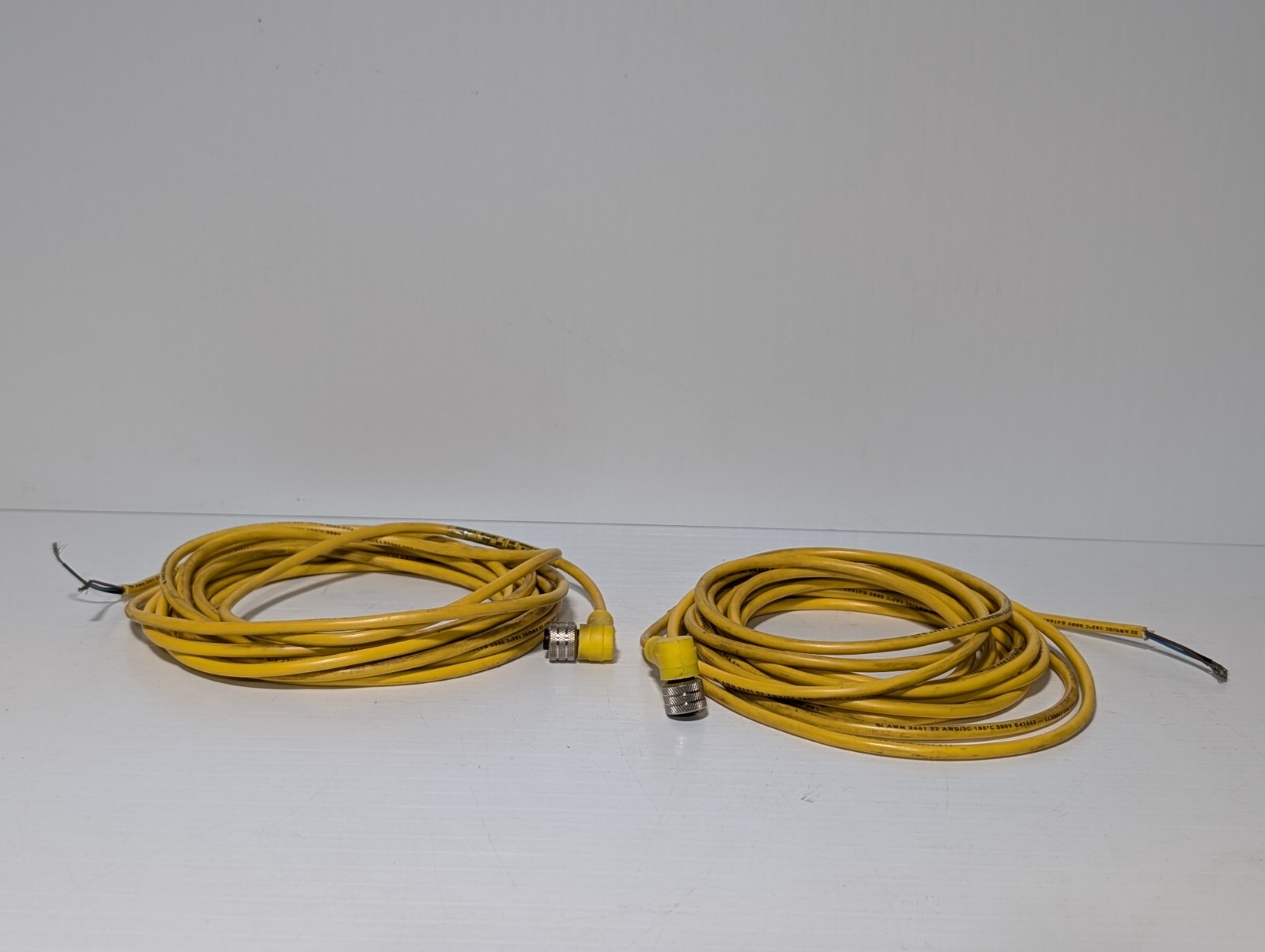 Lot of 2 Woodson 803001A09M050 Cordset 16.4′ L, M12(F) to Open Leads, 250VACVDC