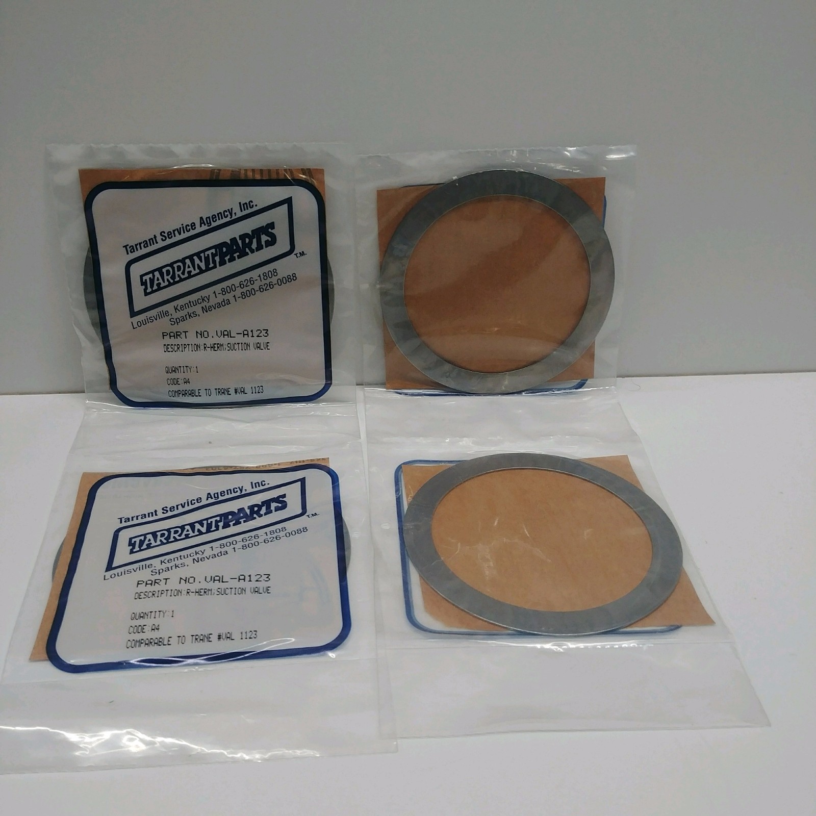 QTY 4 NEW OLD STOCK! TARRANT PARTS R-HERM SUCTION VALVE RINGS VAL-A123 VAL1123