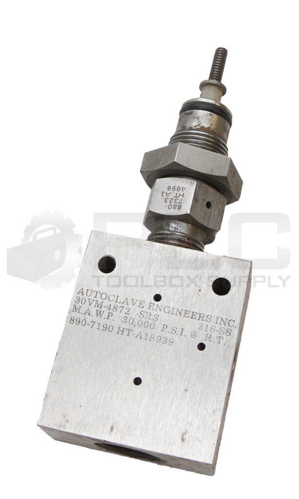 AUTOCLAVE ENGINEERS INC 30VM-4872-SRS NEEDLE VALVE 30000PSI 316-SS