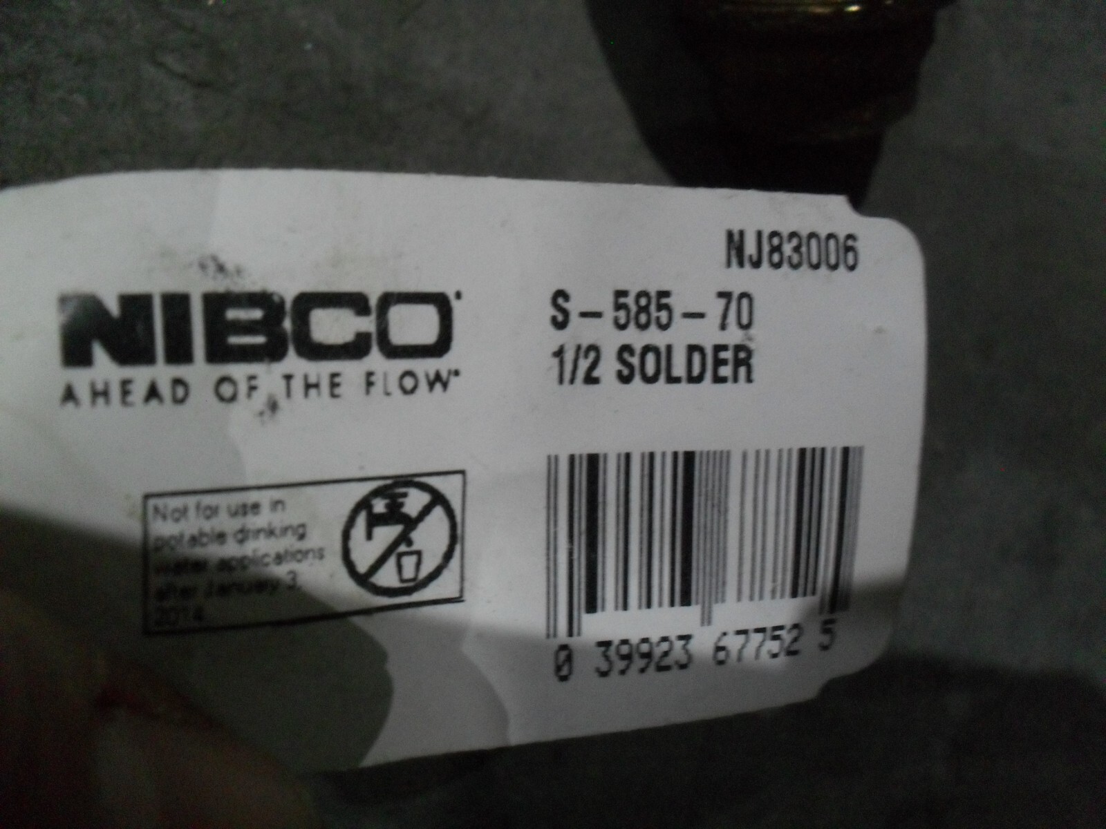 Nibco S-585-70 1/2″ 600# Brass Full Port sweat ball valve