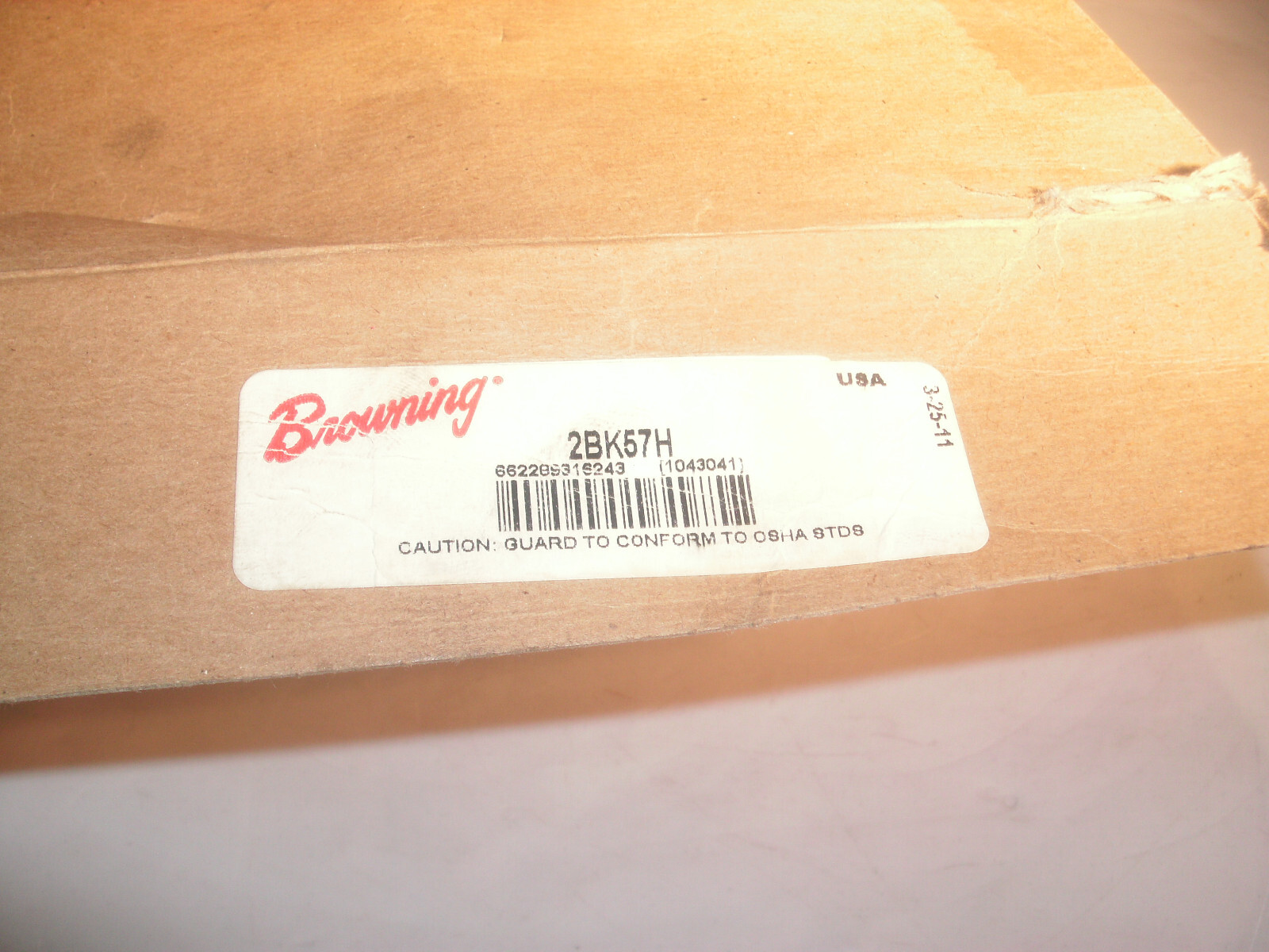 BROWNING 2BK57H CAST IRON SHEAVE 4L OR A, 5B OR L BELT 5.45″ OD 1043041