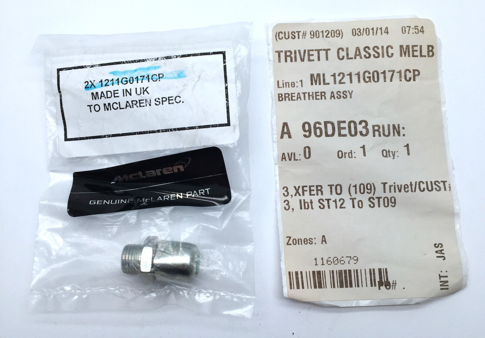 McLaren 1211G0171CP Breather Assembly