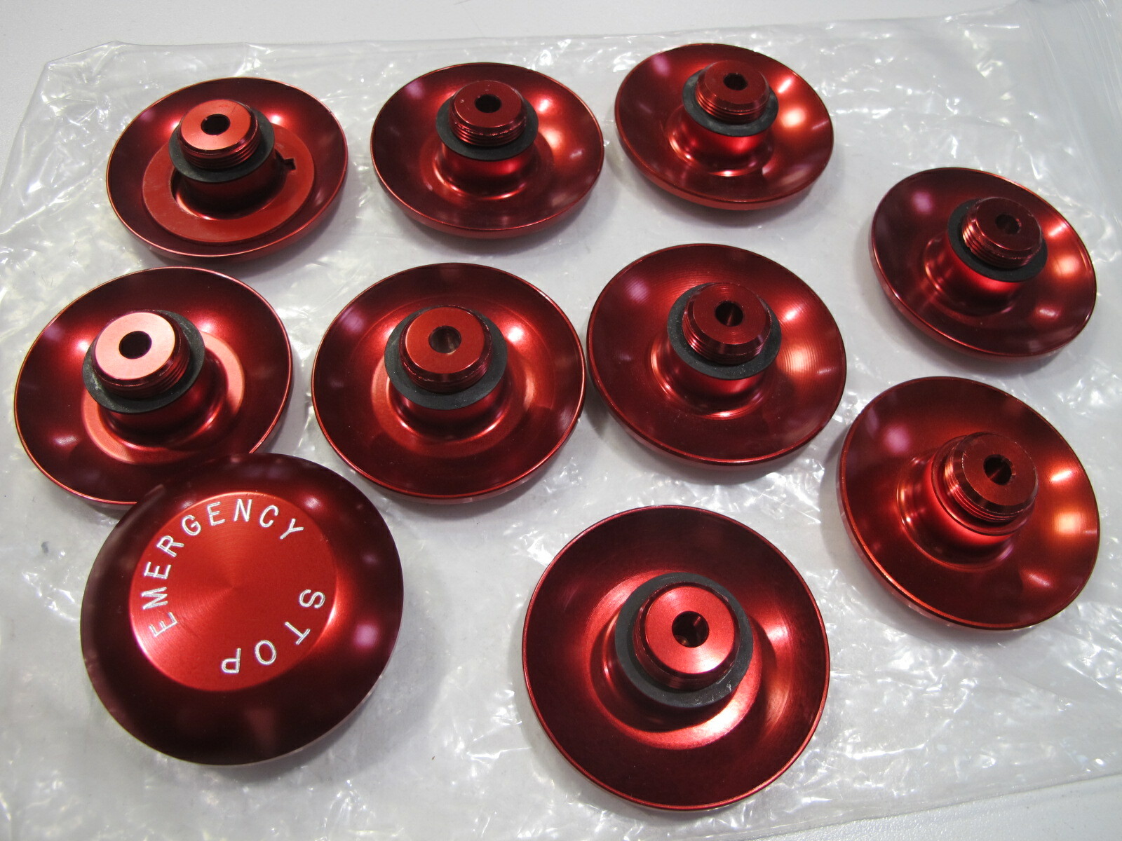 (10) Red Metal Mushroom Head Emergency Stop Push Button Knob switch 10-PCS