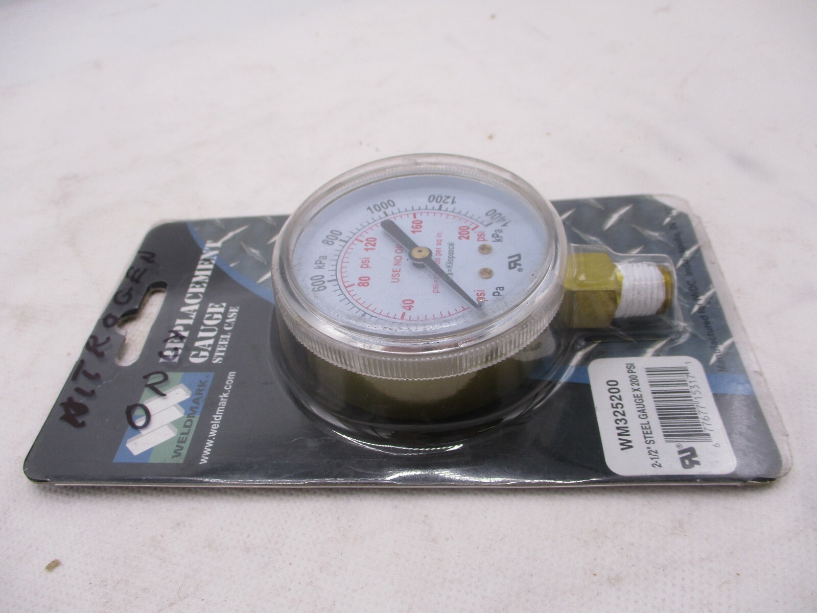 NEW WELDMARK WM325200 GAUGE 0-200 PSI