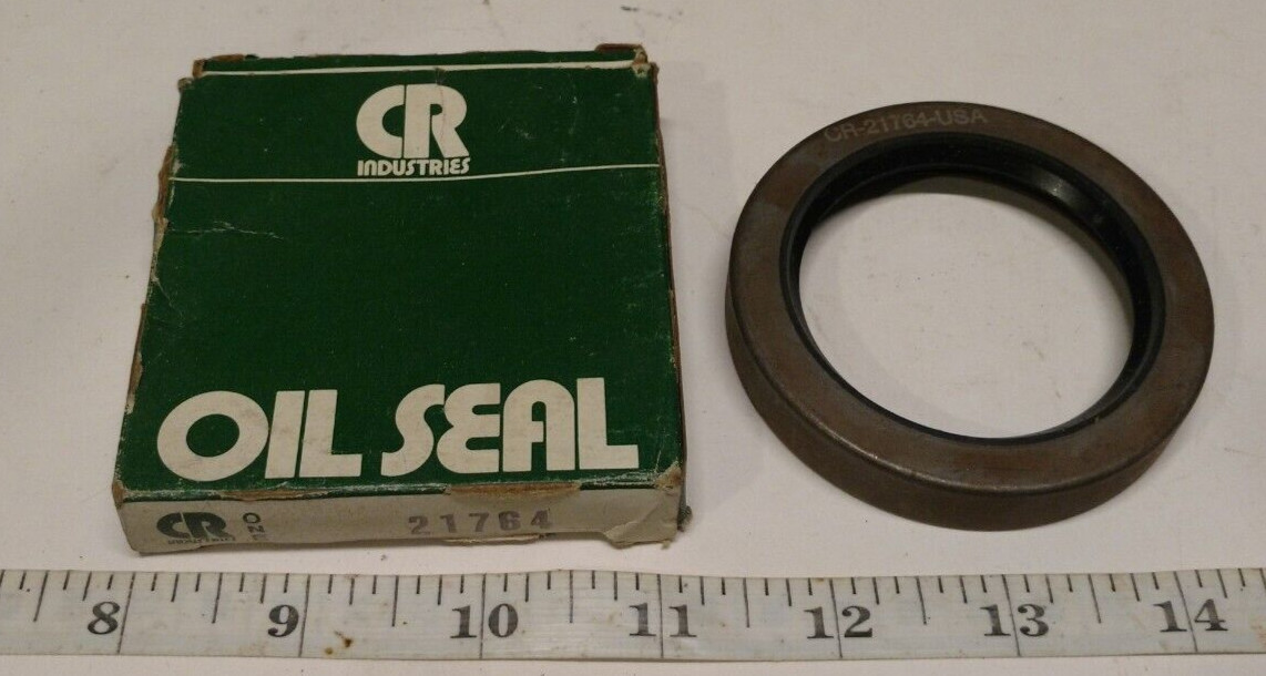 CR Oil Seal 21764 Single Lip Oil Seal – Solid, 2.188 in Shaft, 3.000 in OD.