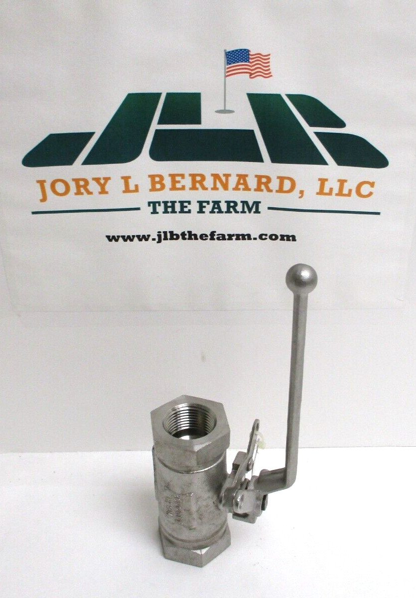 1″ FNPT X 3/4″ BORE SST 3600 WOG BALL VALVE, LEVER OP. w/LOCKING DEVICE, SURPLUS