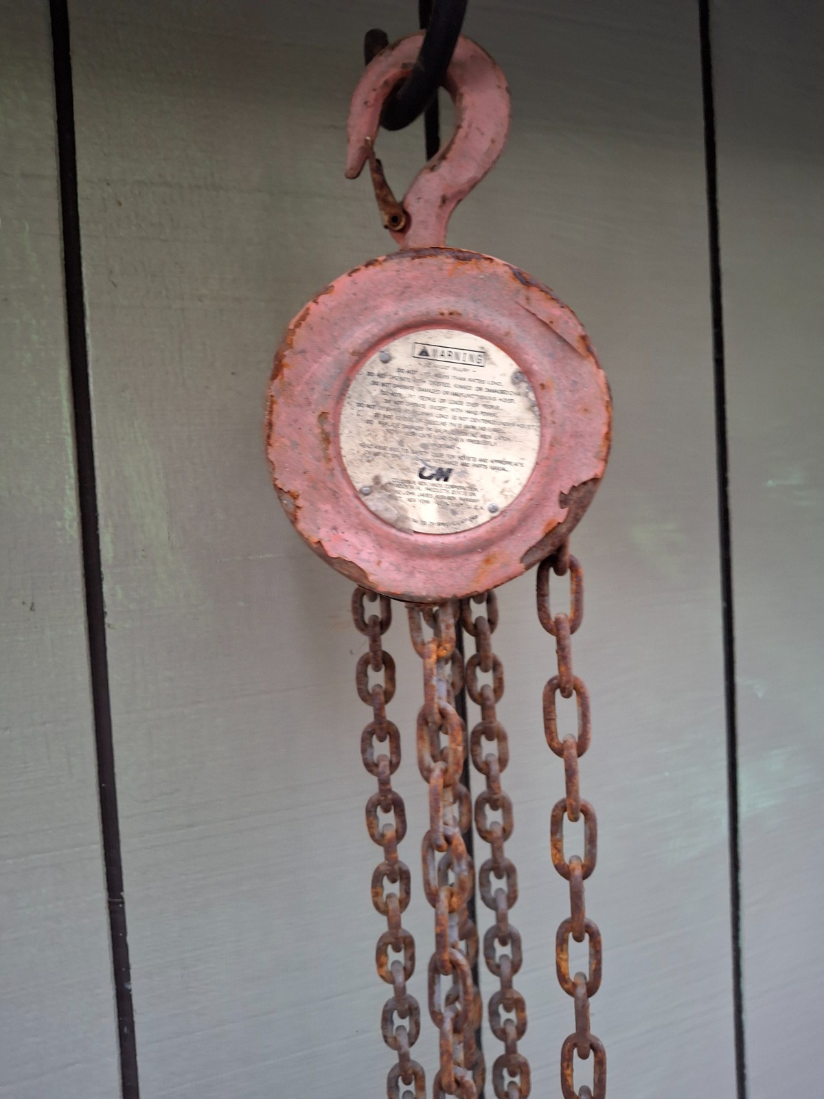 CM Hoist 622 1/2 Ton 12 Ft Chain Hand Chain Hoist 3/16 Thick