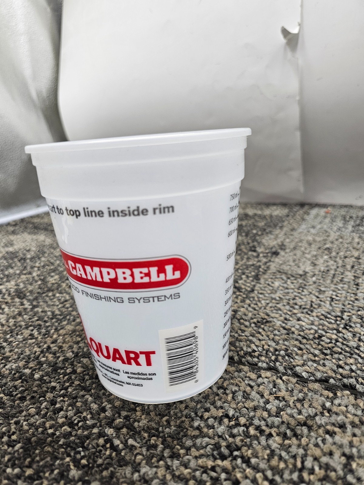 (QTY 50) M.L. Campbell 1-Quart Plastic Mixing Cup For Wood Finishing Systems