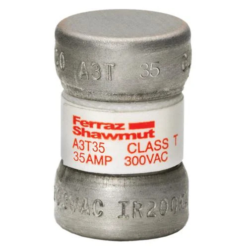 A3T Fast Acting/T Fuse, 300VAC/160VDC, 200kA AC/50kA DC, 35A, 9/16″ D x 7/8″ L