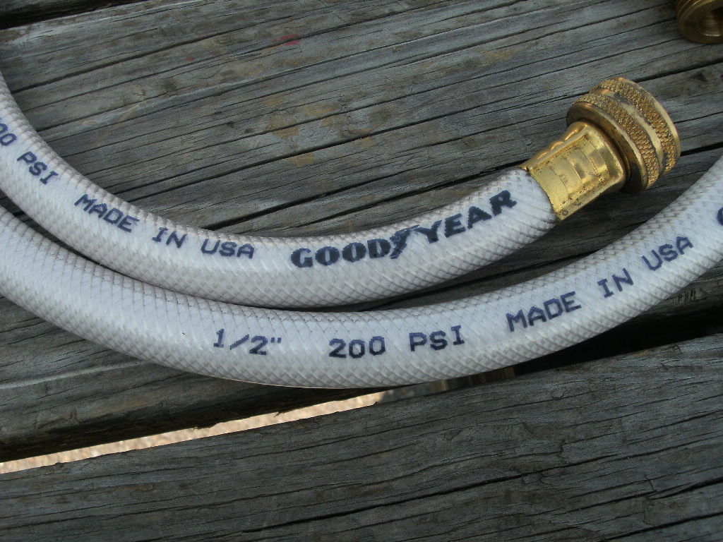 GOOD YEAR BRAIDED HOSE 200 PSI 1/2″ X 72″ BRASS 3/4″ SWIVEL FITTING X 3/4″ HOSE