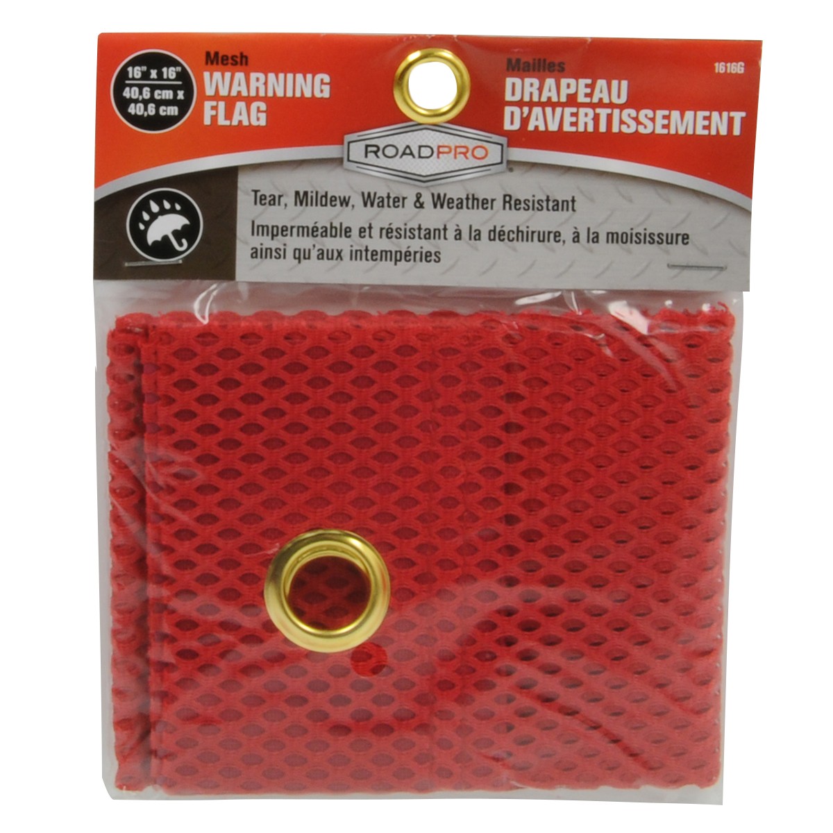 Roadpro 1616G Danger Flag 16×16 .in Red W/grommets