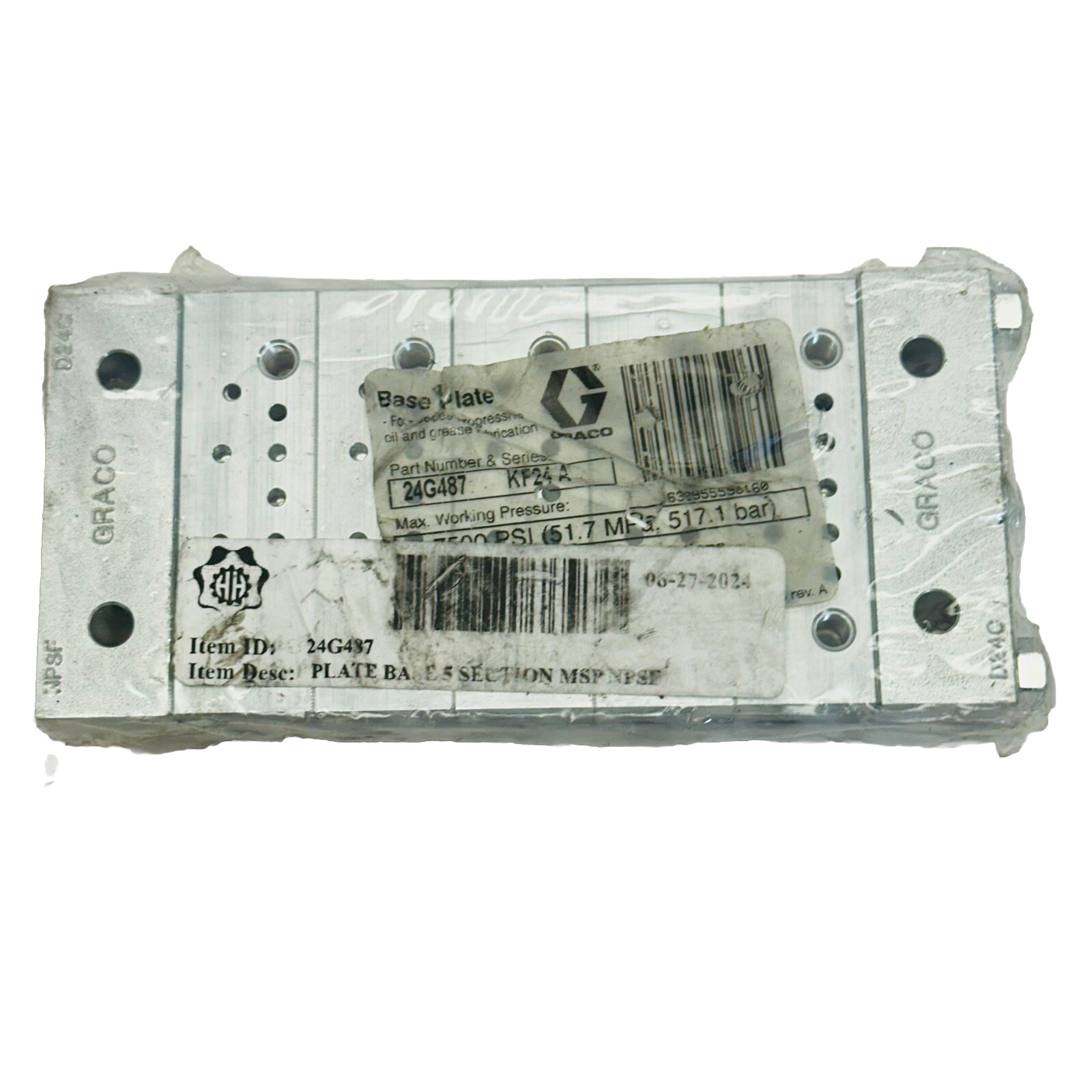 GRACO 24G487 / KF24A / D24C DIVIDER VALVE BASE PLATE