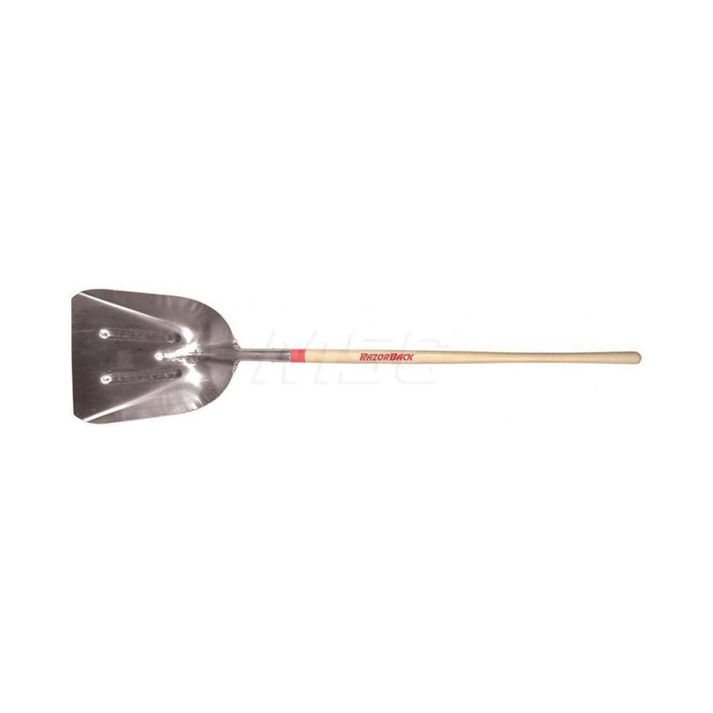 Razor-Back 53127 Scooping Shovel: Aluminum, Square 48″ Wood Straight Handle