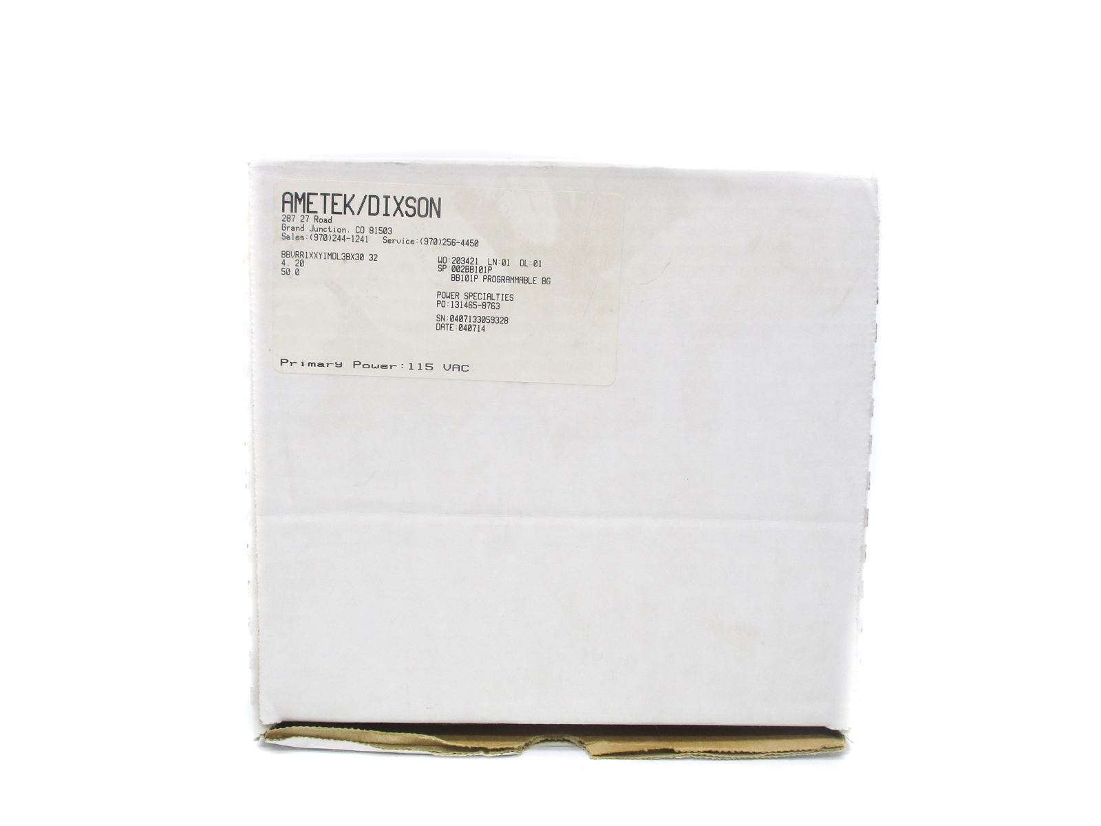 AMETEK BBVRR1XXXY1MDL3BX3032 0-50IN NSMP