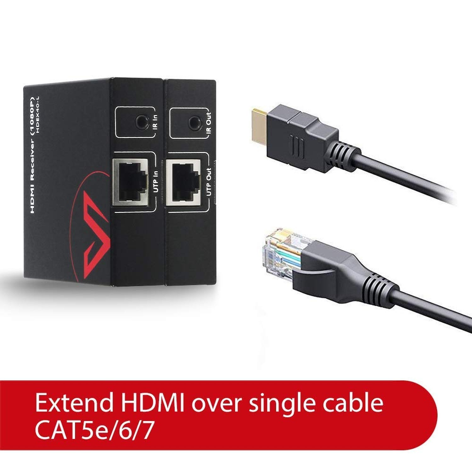 AV Access HDMI Extender Over Cat5e/6a/7 up to 1080P@60Hz 164ft/50m with IR Re…