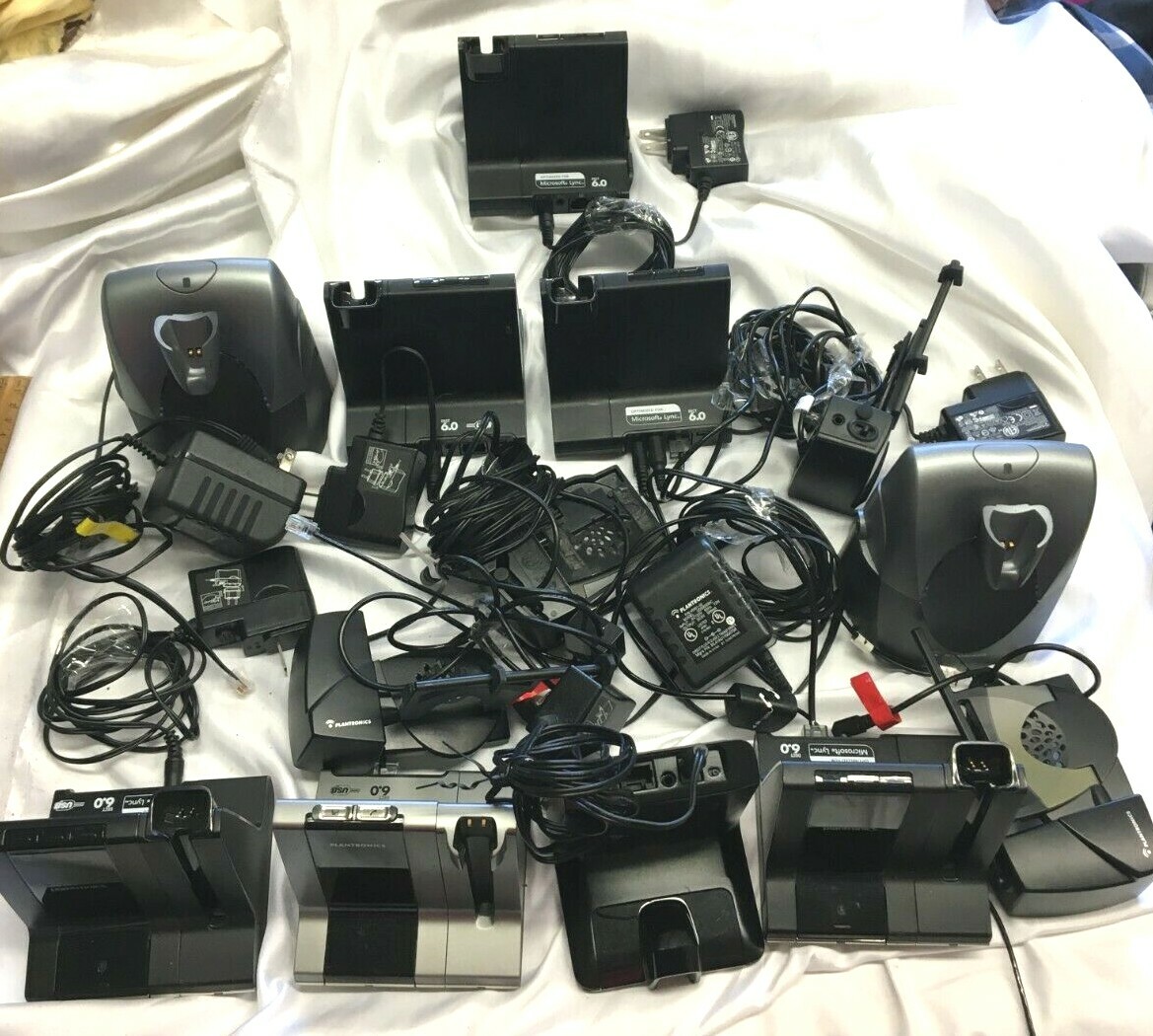 Plantronics Lot of 10 Sets Dect 6.0 Charger Base + Handset Lifter, CS55