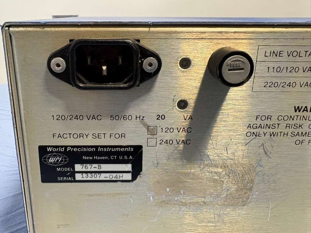 WPI World Precision Instruments Electrometer Intra 767 Model 767-B