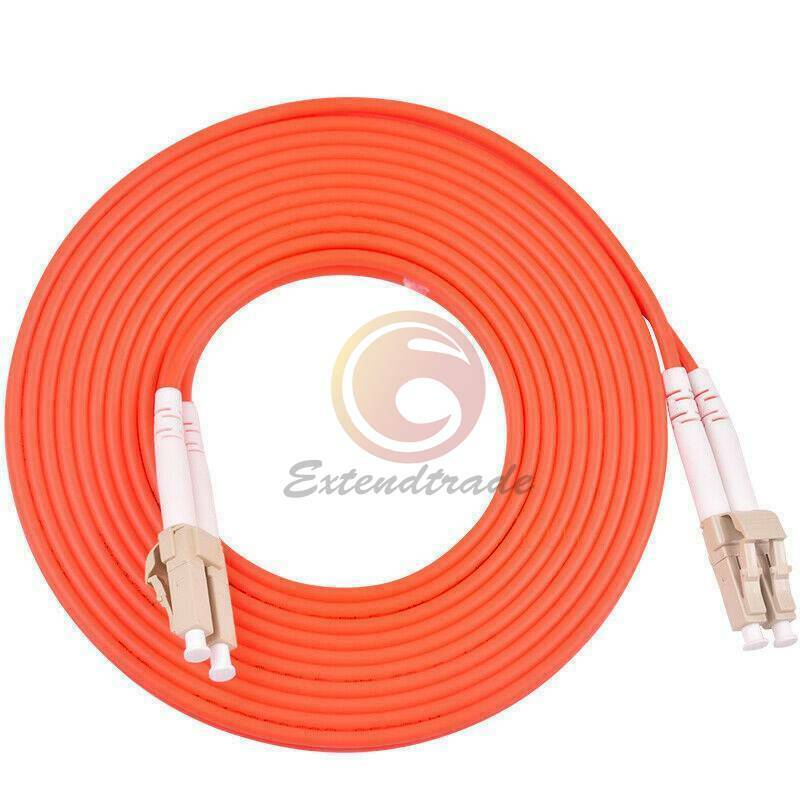 LC UPC to LC UPC Duplex 50/125 OM2 Multimode Fiber Optic Patch Cord Cable 100m