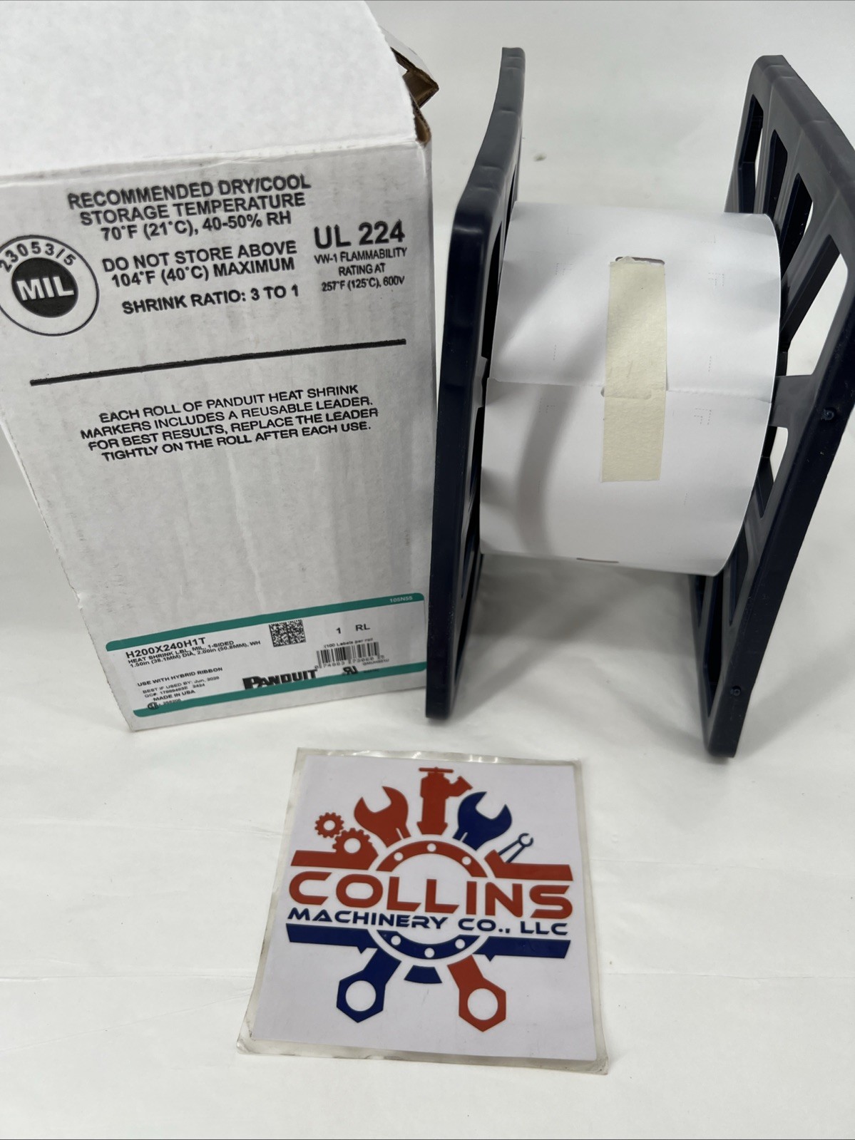 Panduit H200X240H1T Heat Shrink Labels, 1.5 in By 2 in, 1-sided, 92 Labels