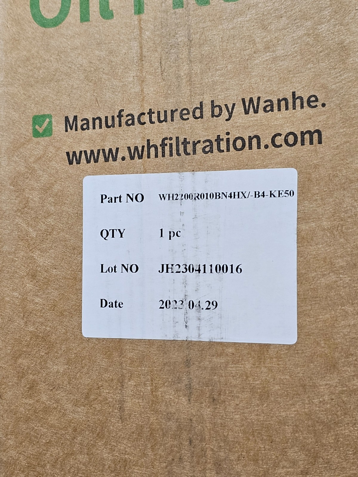 Wanhe Filtration WH2200R010BN4HX/-B4-KE50 31-inch Hydraulic Filter Element