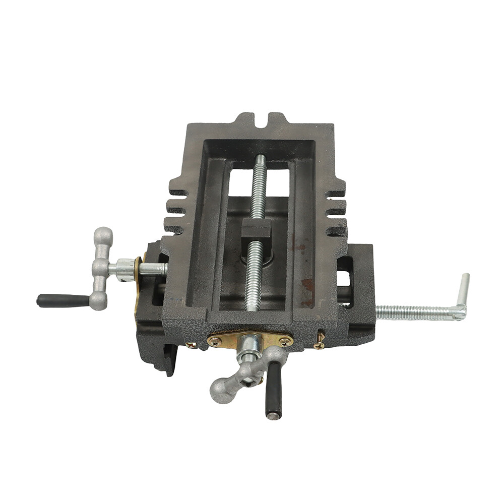 5 Inch Cross Press Vise Slide Vice For Duty Sliding Drill Shop Grip Tools Heavy