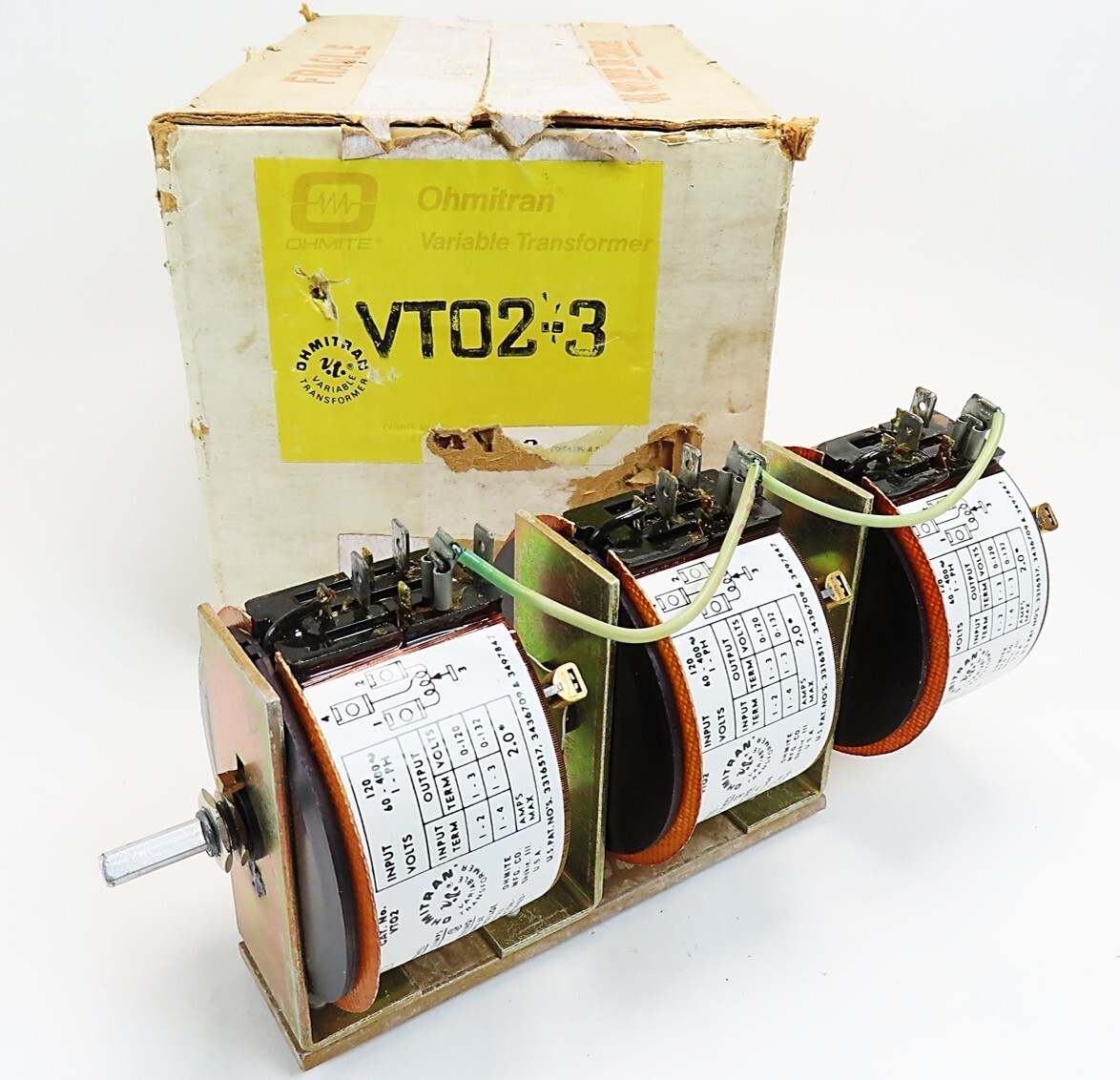 Ohmite VT02-3 Variable Transformer Variac Input: 120VAC Single Phase NEW IN BOX