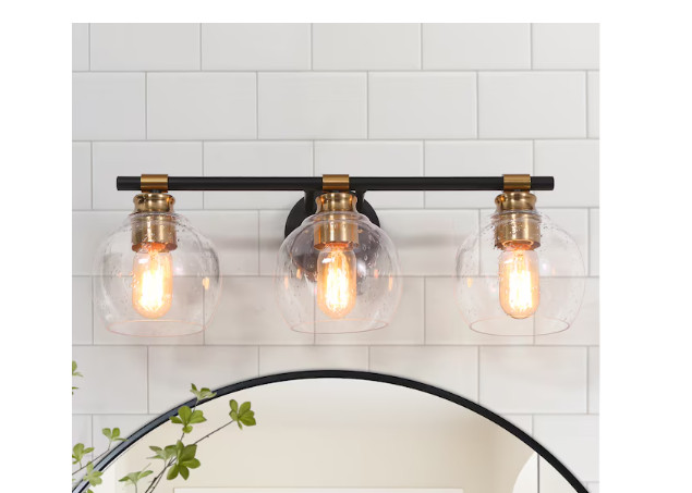 ZEVNI Alvis 22-in 3-Light Matte Black LED Modern/Contemporary Vanity Light