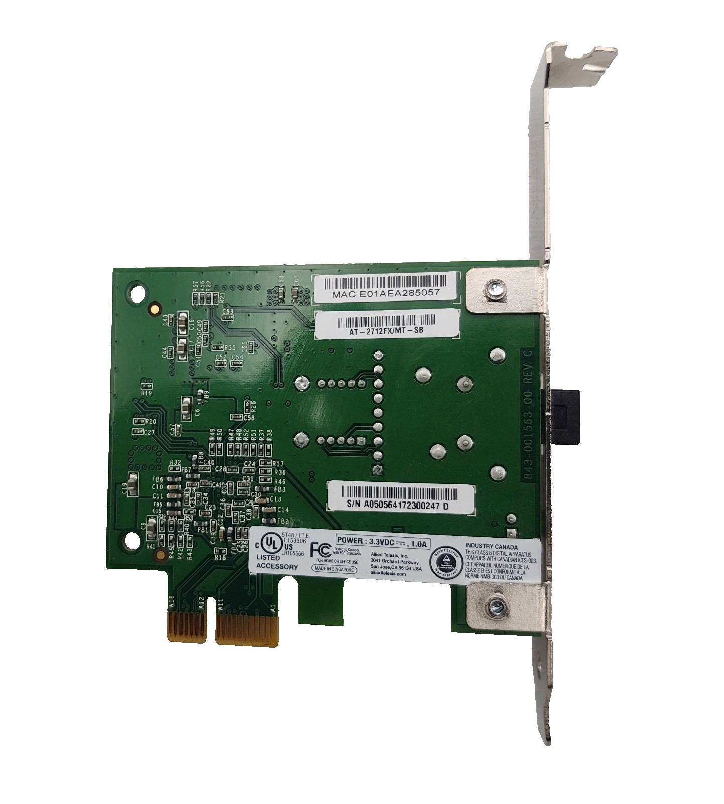AVAGO ALLIED TELESIS Fiber Optic Network Card AT-2712FX/MT-SB 843-001563-00