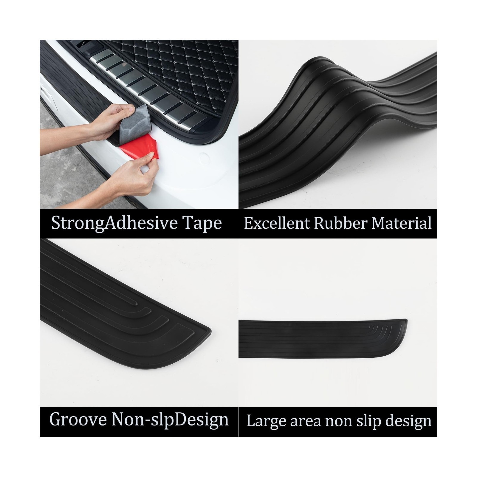 SINGARO Car Rear Bumper Protector, 41inch x3.5inch Car/SUV Universal Rubber A…
