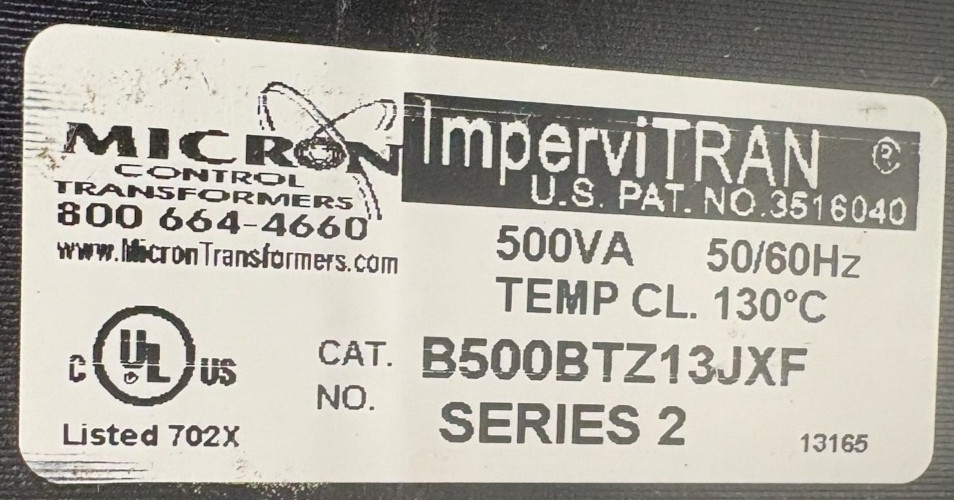MICRON B500BTZ13JXF SER. 2 500VA-50/60z Transformer