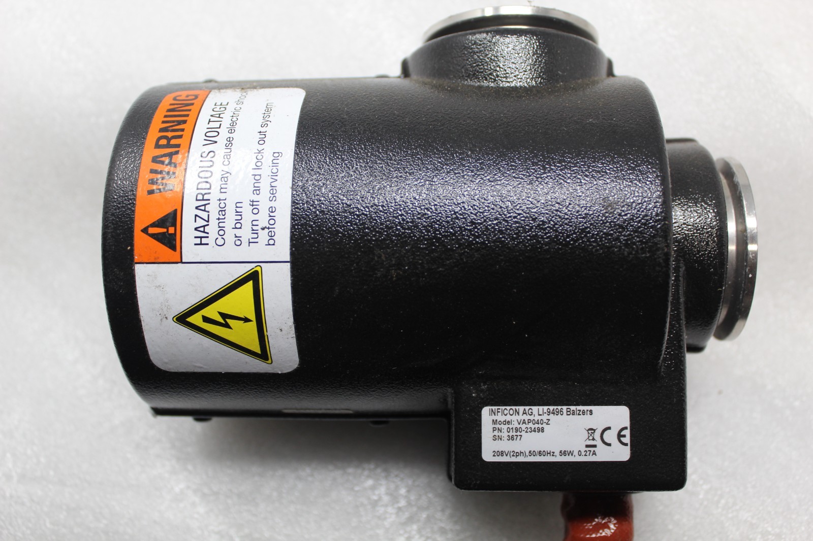 NEW INFICON AG LI-9496 BAIZERS 0190- 23498 VAP040-Z 208V (2PH) 56V 0.27A 50/60Hz