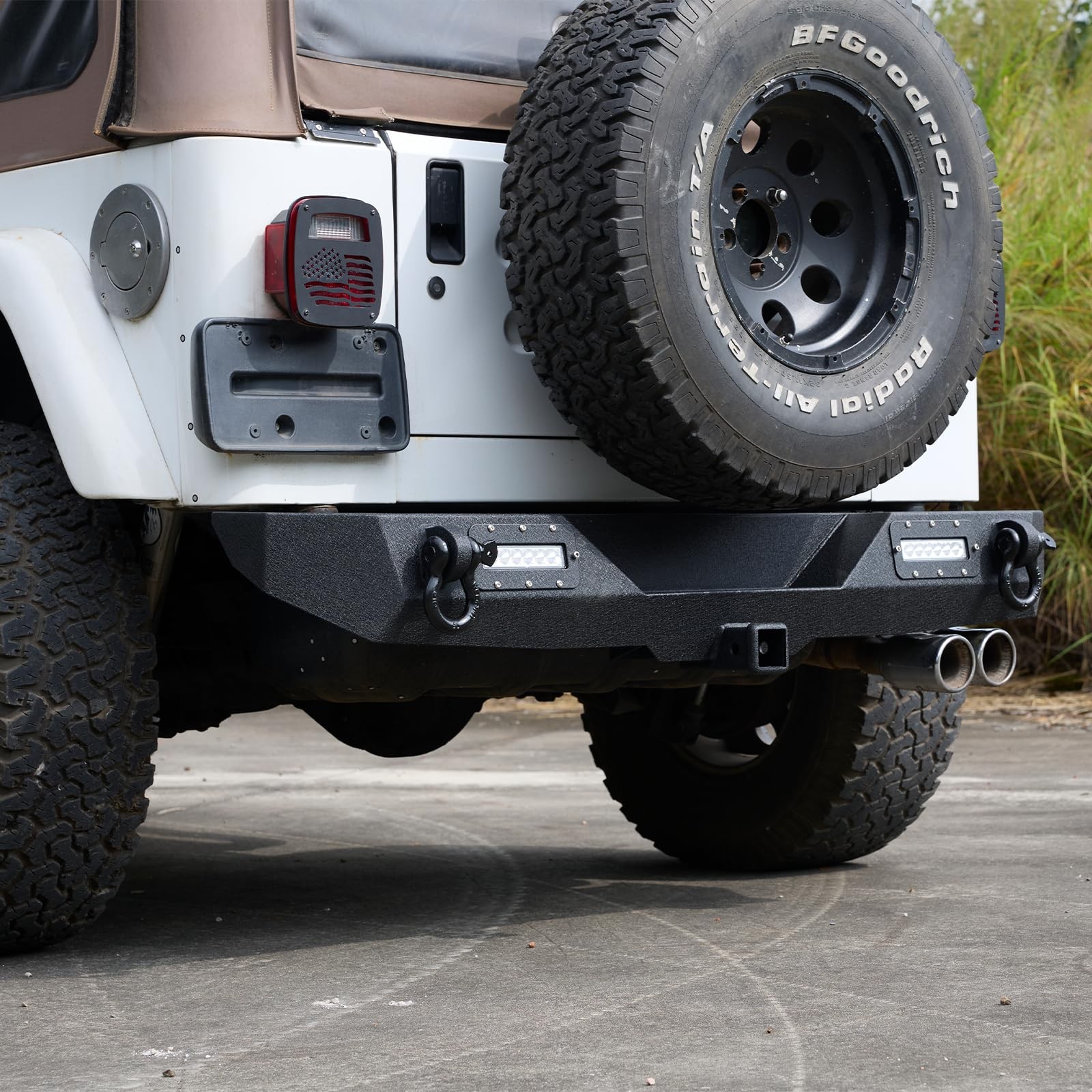 Garvee Rear Bumper Compatible with Wrangler TJ 1997-2006 (2/4 Doors), Full Wi…