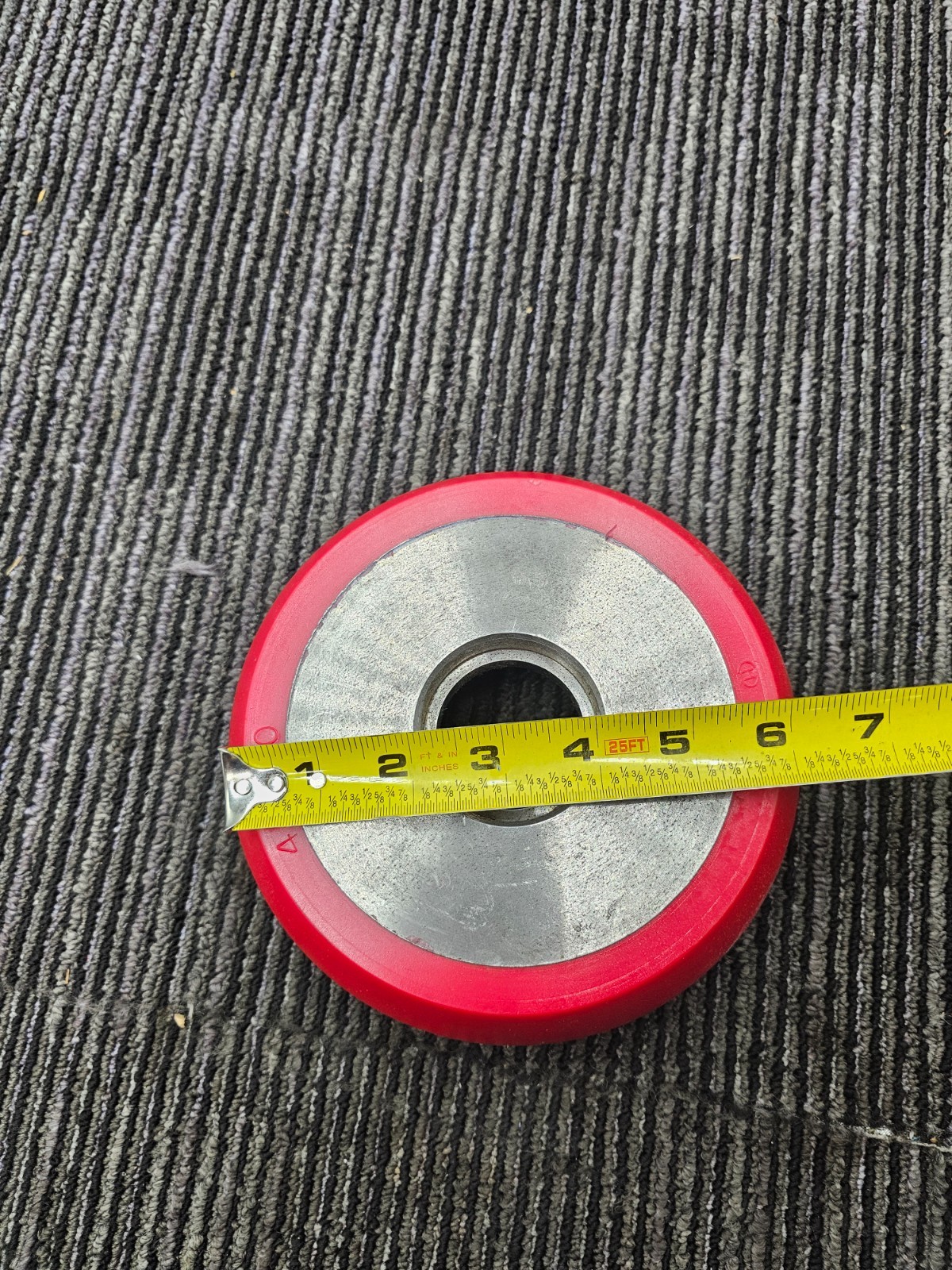 (QTY 2) 45710 Red Silver Replacement Heavy Duty Load Wheel Roller Round 6-1/2″
