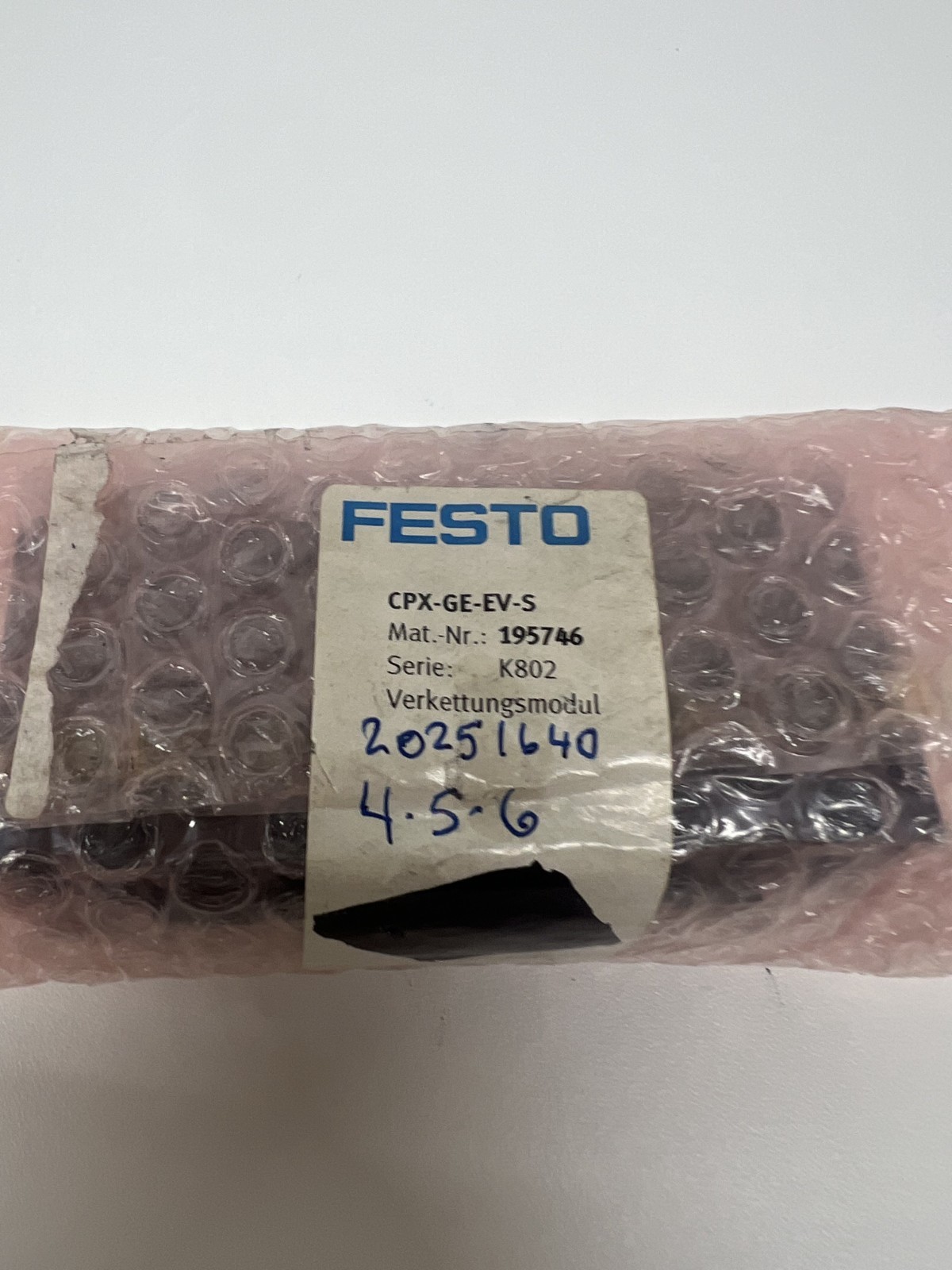 Festo CPX-GE-EV-S 195746 Interlinking block