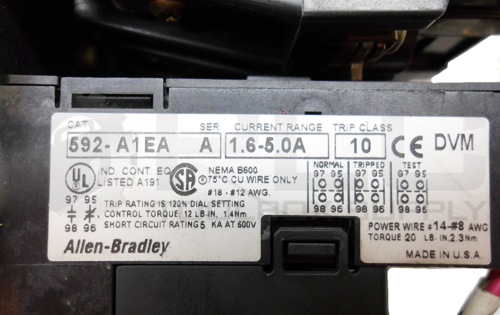 ALLEN BRADLEY 505-BOD-A1E /C W/ CB236 W/ 592-A1EA /A W/ 595-AB /C W/ 599-K04