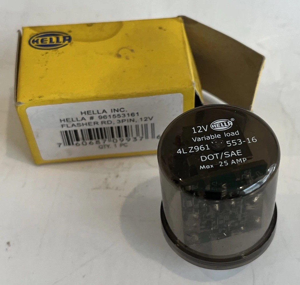 HELLA 961553161 Flasher 12V 3 Pin Rnd, Multi