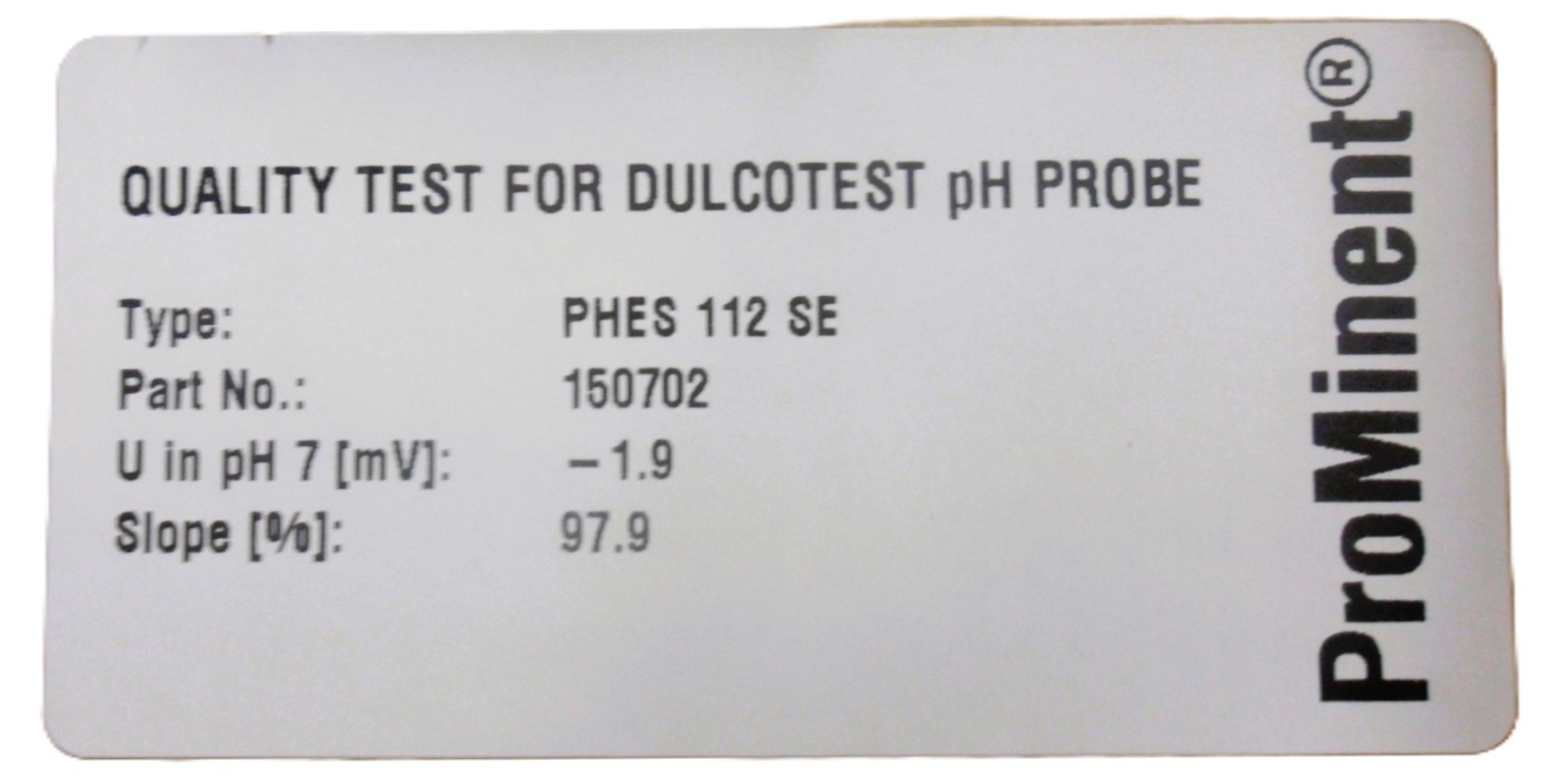 PROMINENT Dulcotest pH Probe PHES 112 SE – 150702