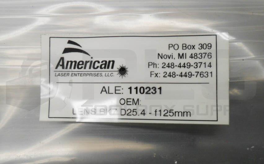 NEW AMERICAN LASER ENTERPRISES 110231 LENS BK7 D25.4-F125MM
