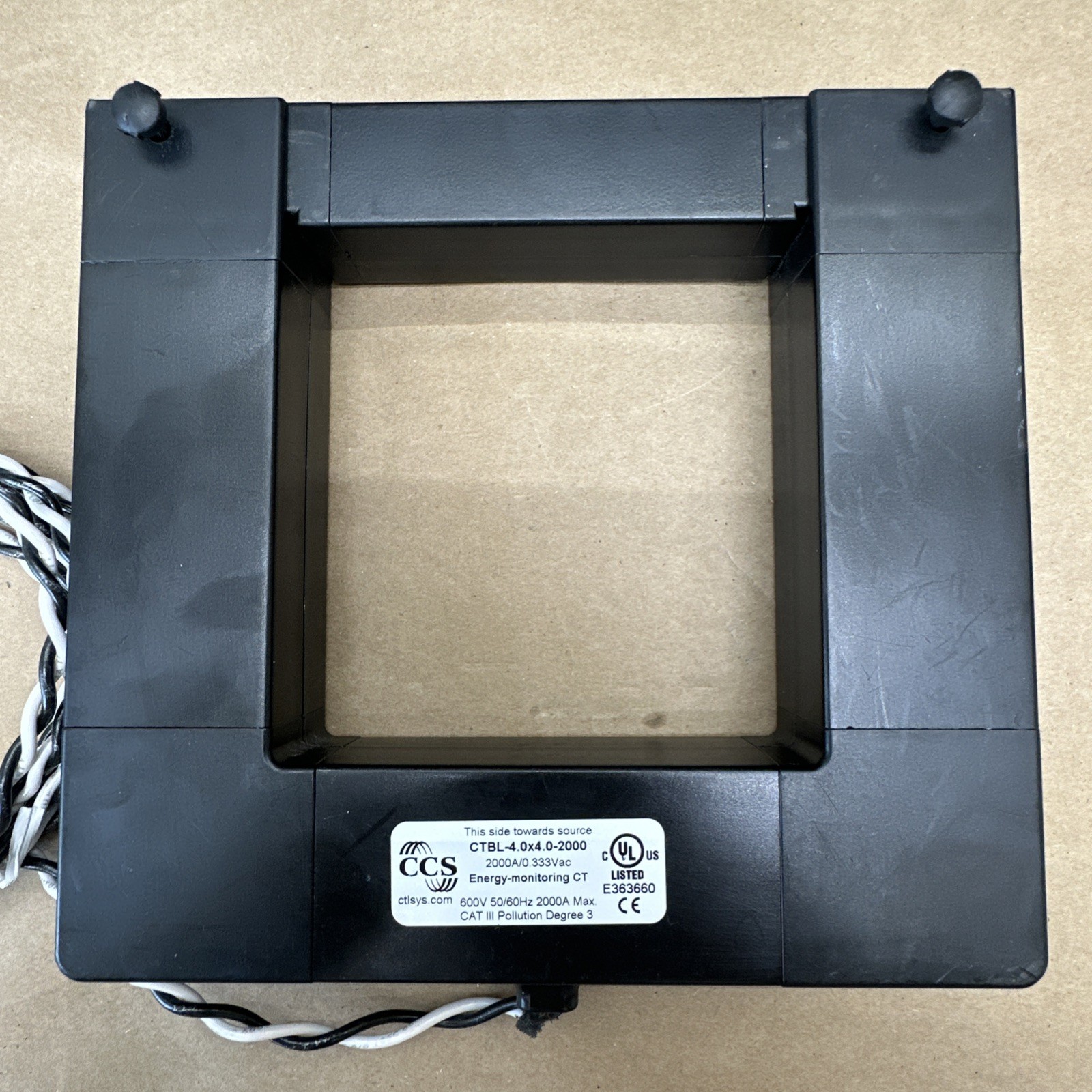 NEW NO BOX SURPLUS- CCS CTBL-4.0X4.0-2000 Energy Monitoring CT 2000A/0.333VAC