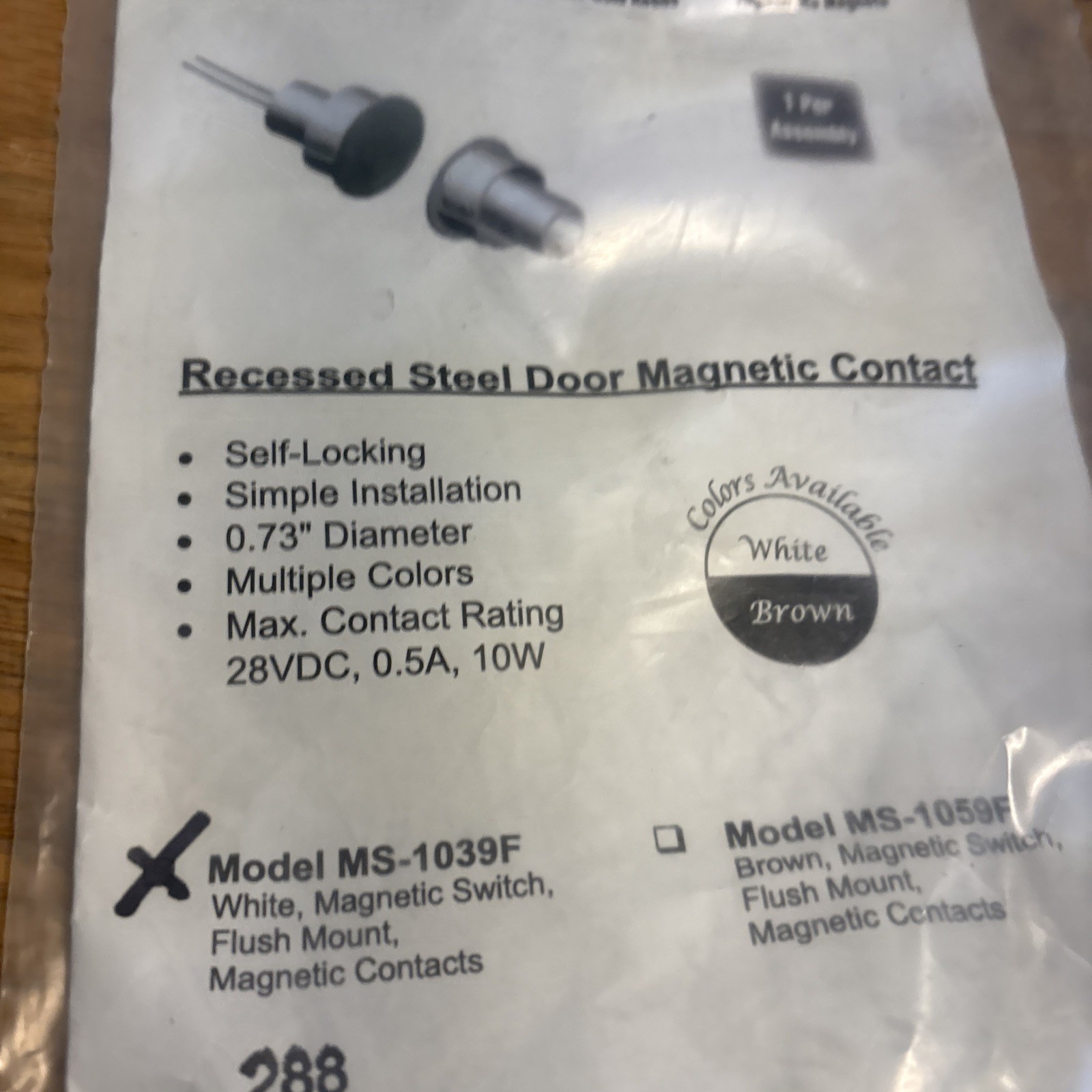 DETEX MS-1039F Recessed Steel Door Magnetic Contact – Flush Mount White